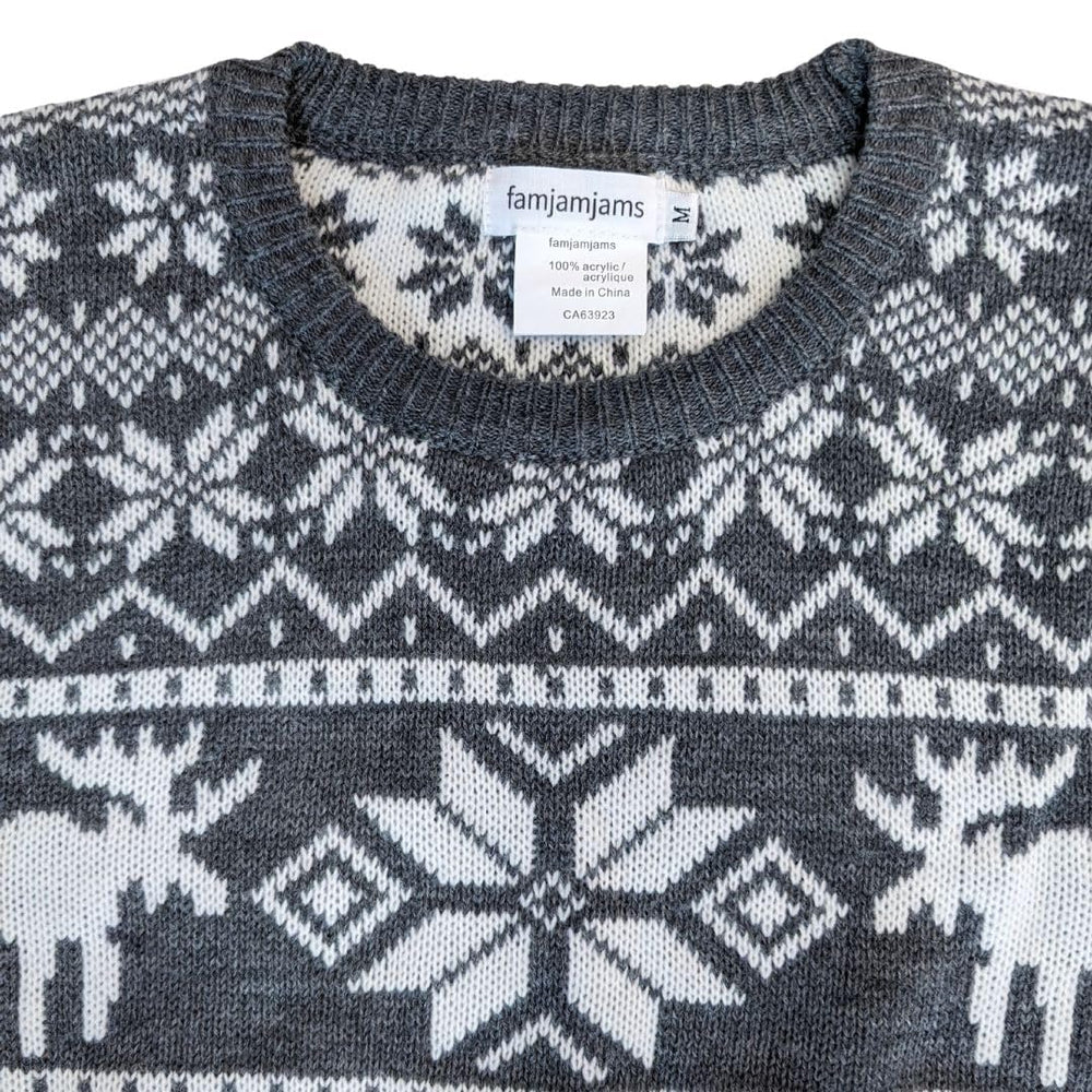 Famjamjams matching human sweater moose grey for cozy indoor wear