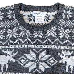 Famjamjams matching human sweater moose grey for cozy indoor wear