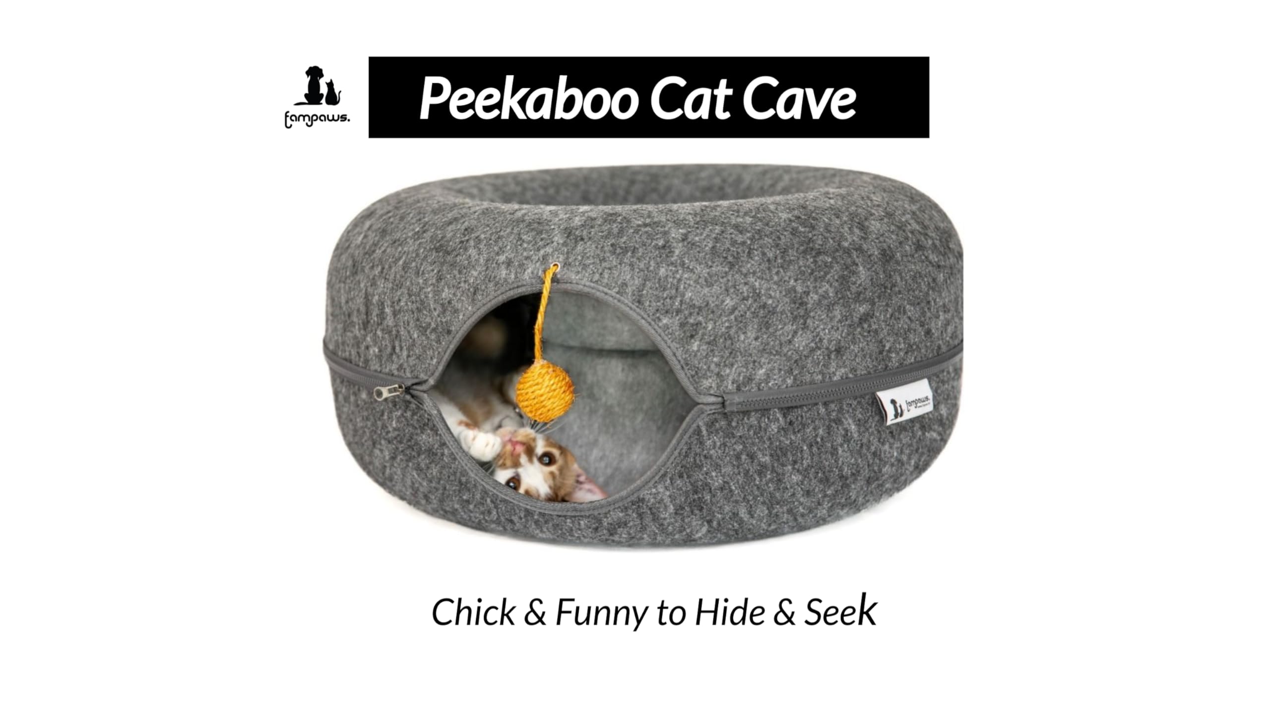 FAMPAWS multi-cat design cat tunnel bed offers spacious lounging area