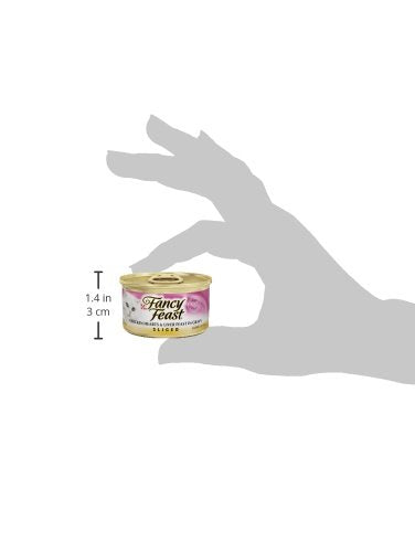 Fancy Feast 24-pack 3oz cans packaging conveys convenient bulk option for daily meals.