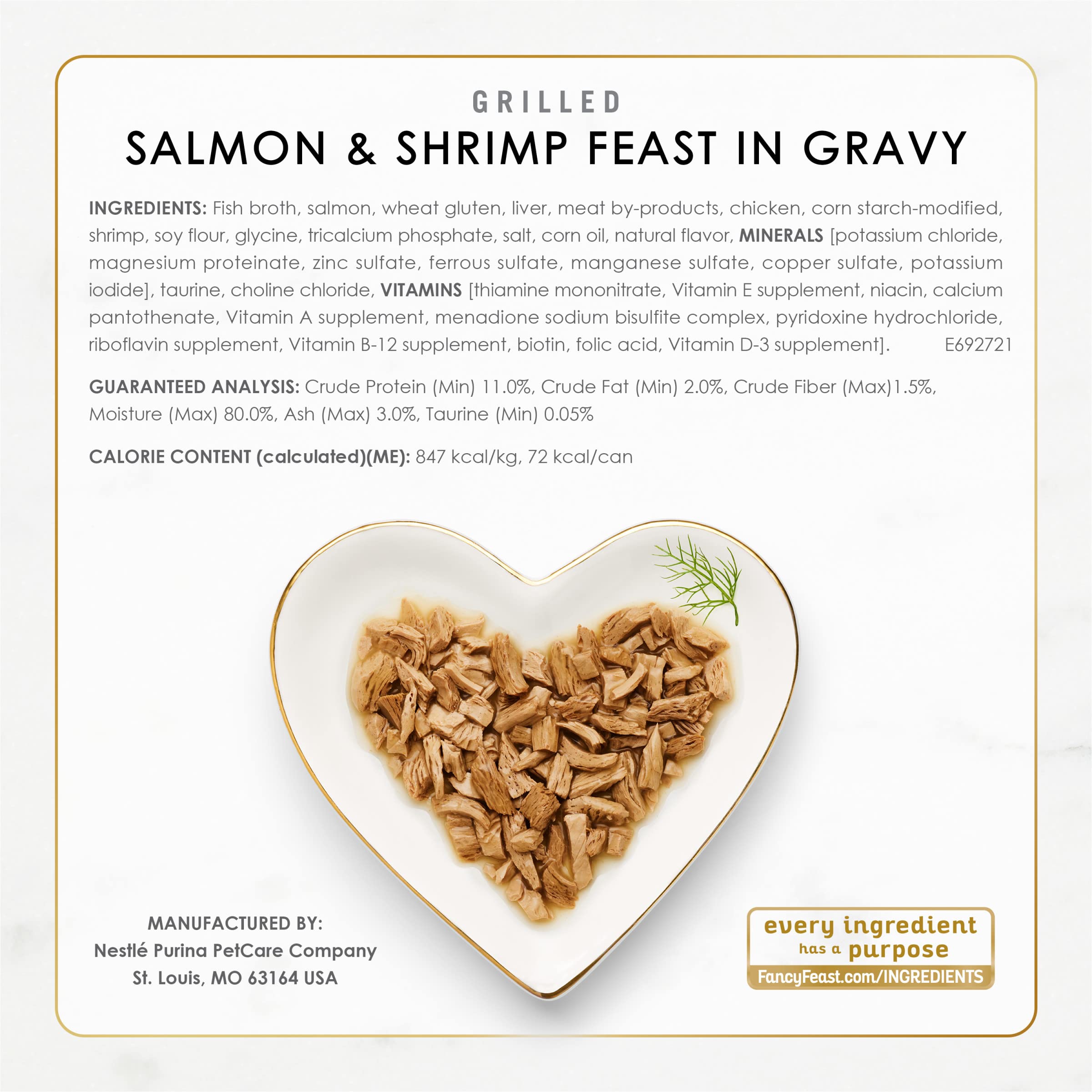 Fancy Feast can label close-up: trusted nutrition authority behind the product.