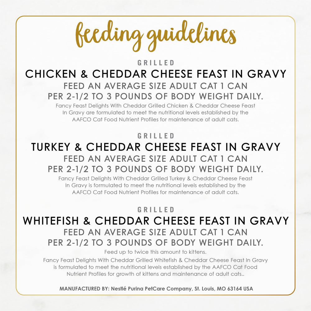 Fancy Feast Delights cat eating action illustrating satisfying meals.