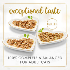 Fancy Feast Delights grilled whitefish cheddar gravy cans with seafood flavor.