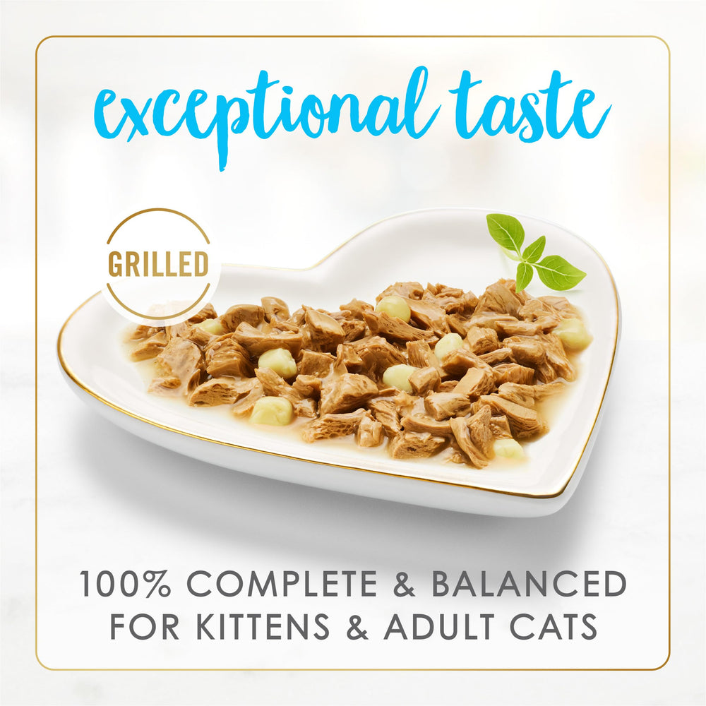 Fancy Feast Delights ingredients label tuna — real ingredients support balanced nutrition.