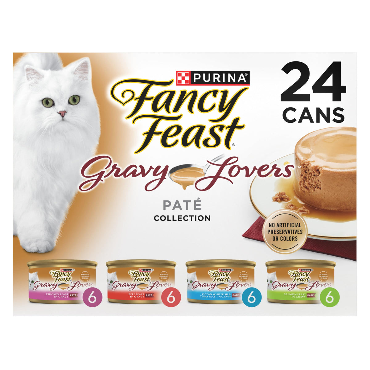 Fancy Feast Gravy Lovers beef pate close-up showing real meat flavor for adult cats