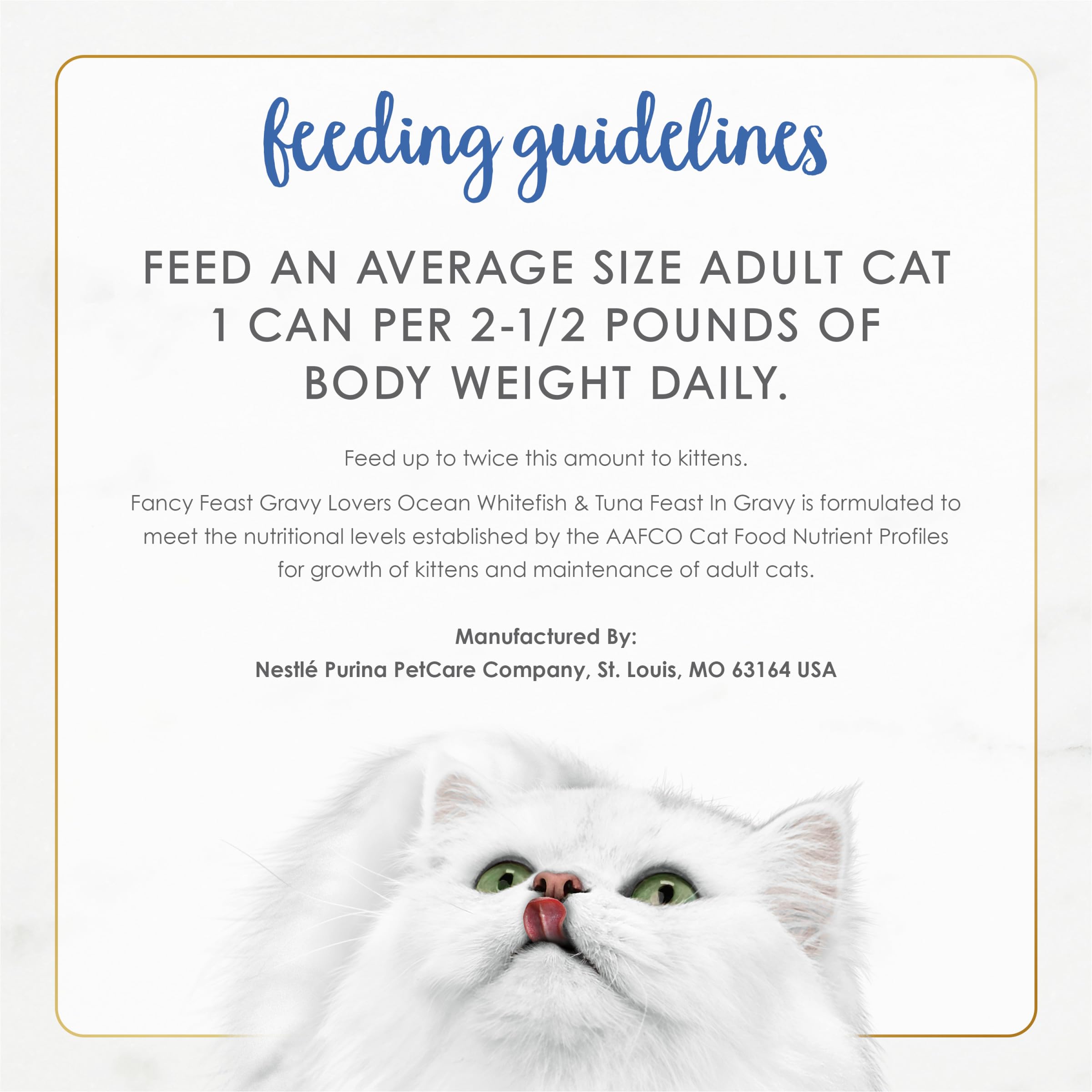 Fancy Feast Gravy Lovers can-side-closeup spotlights no artificial colors or preservatives.