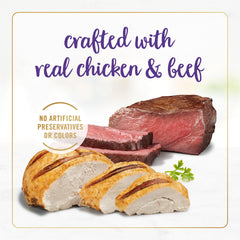 Fancy Feast Gravy Lovers ingredient focus shows high-quality meat in gravy.