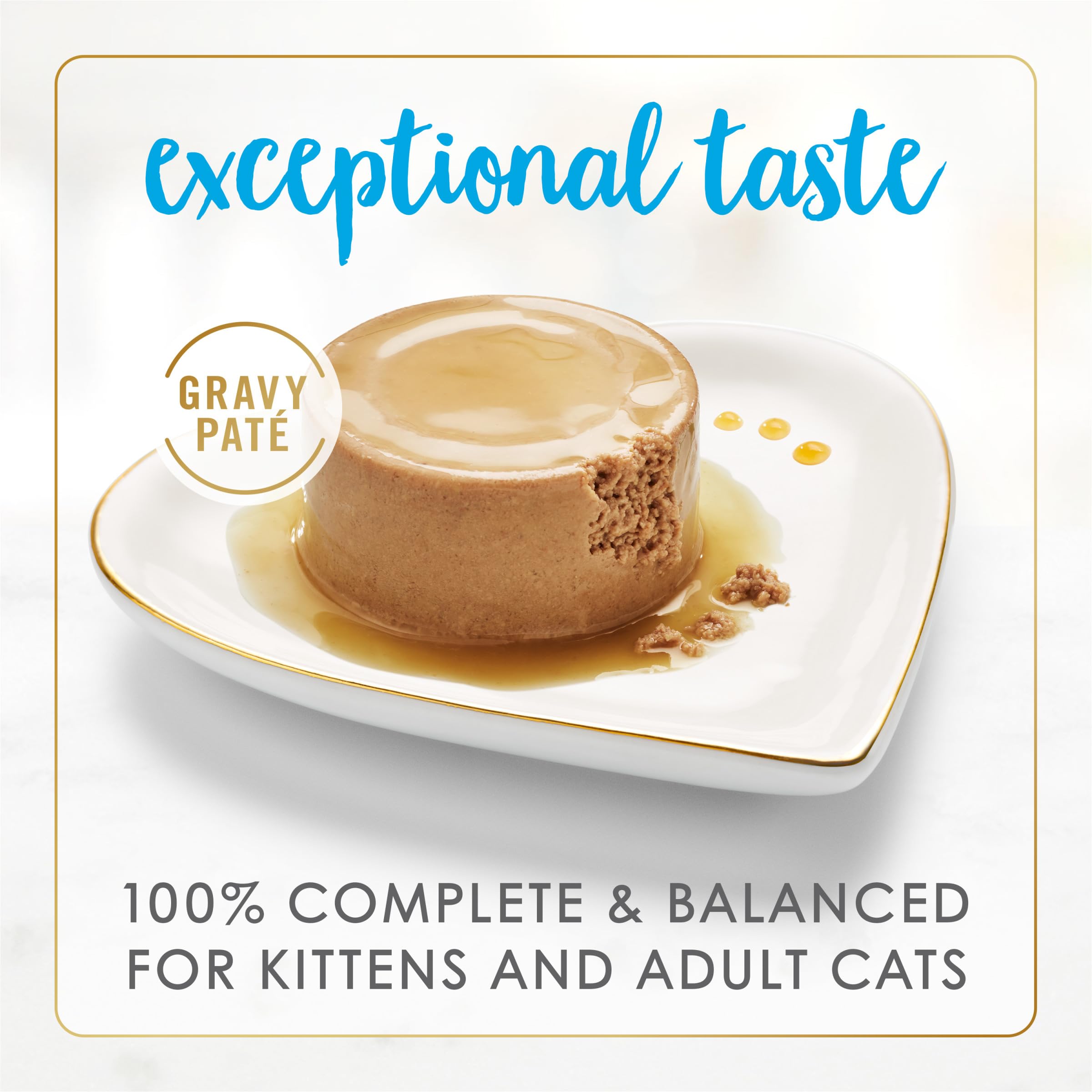 Fancy Feast Gravy Lovers gravy pour over kibble demonstrates enhanced palatability for cats.