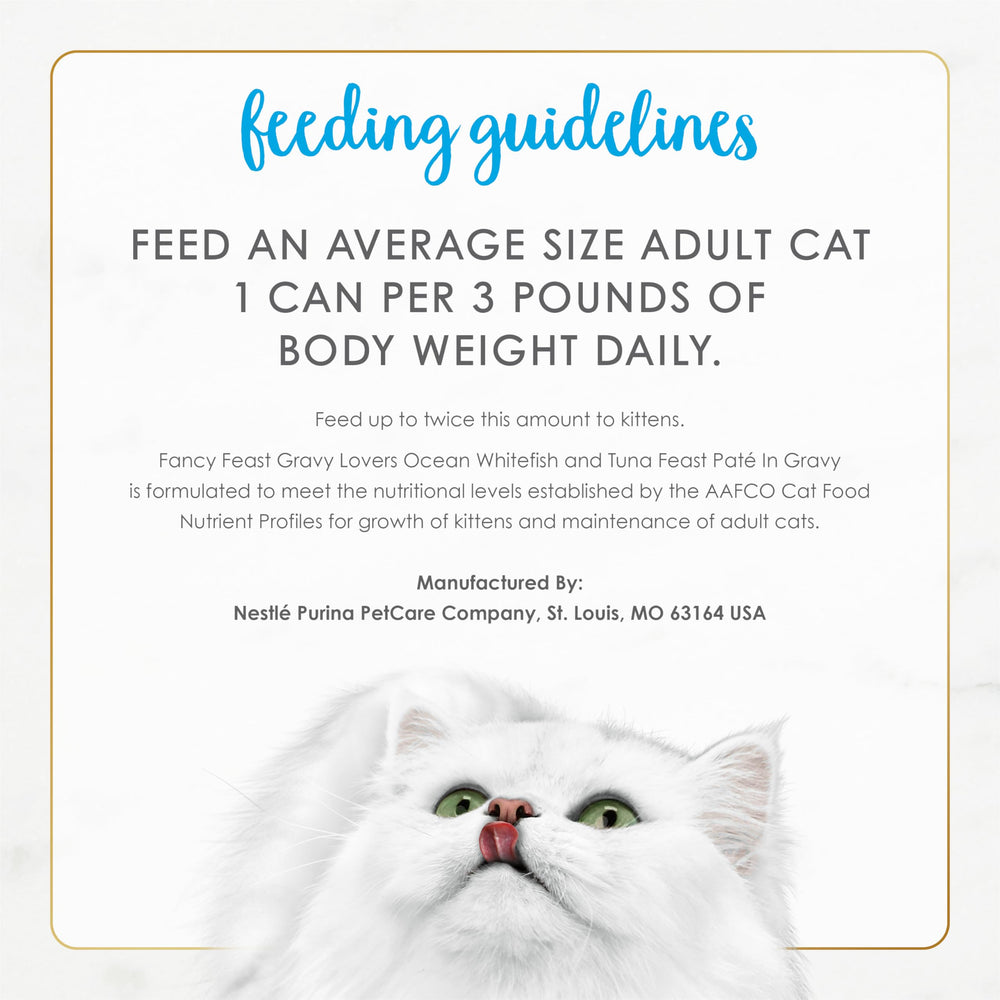 Fancy Feast Gravy Lovers nutrition symbol image suggests complete and balanced adult-cat nutrition.