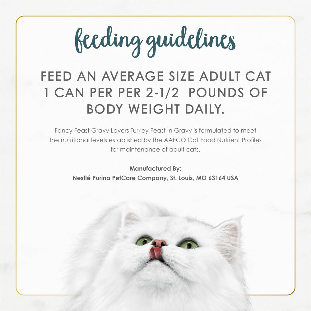Fancy Feast Gravy Lovers Turkey Feast gravy-smell signals flavorful aroma for cat appeal.