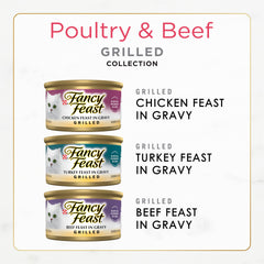 Fancy Feast Grilled beef slices closeup—protein-rich flavor for meals