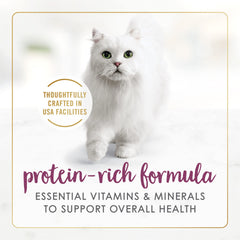 Fancy Feast grilled-chicken-can-label closeup emphasizes quality ingredients and elevated dining experience.