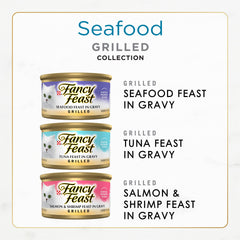 Fancy Feast grilled salmon feast in gravy: high-protein seafood for vibrant meals.