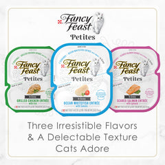 Fancy Feast Ocean Whitefish Entree Tomato Gravy tub close-up with appetizing aroma.