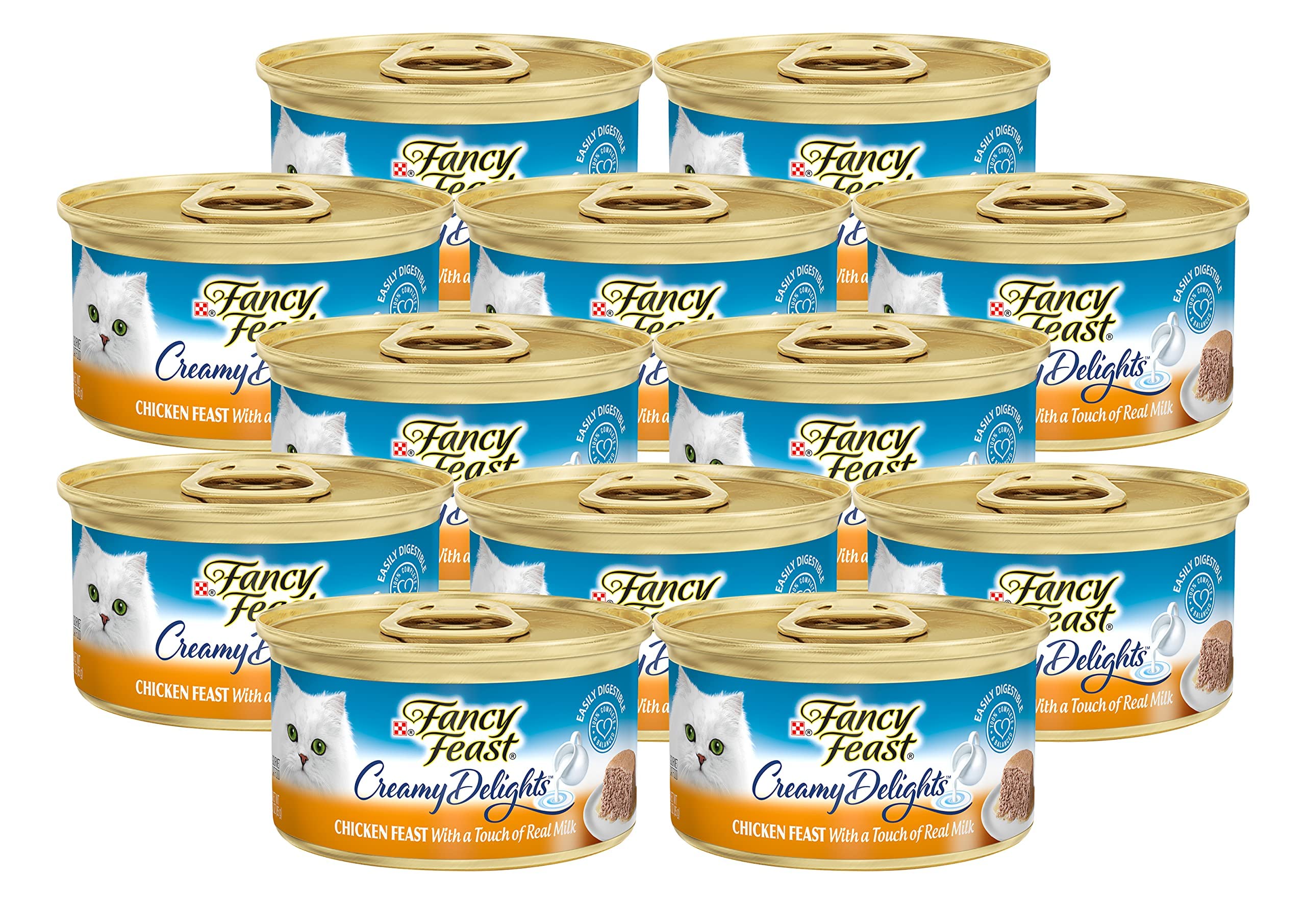 Fancy Feast pate front view shows gourmet texture for appealing meals