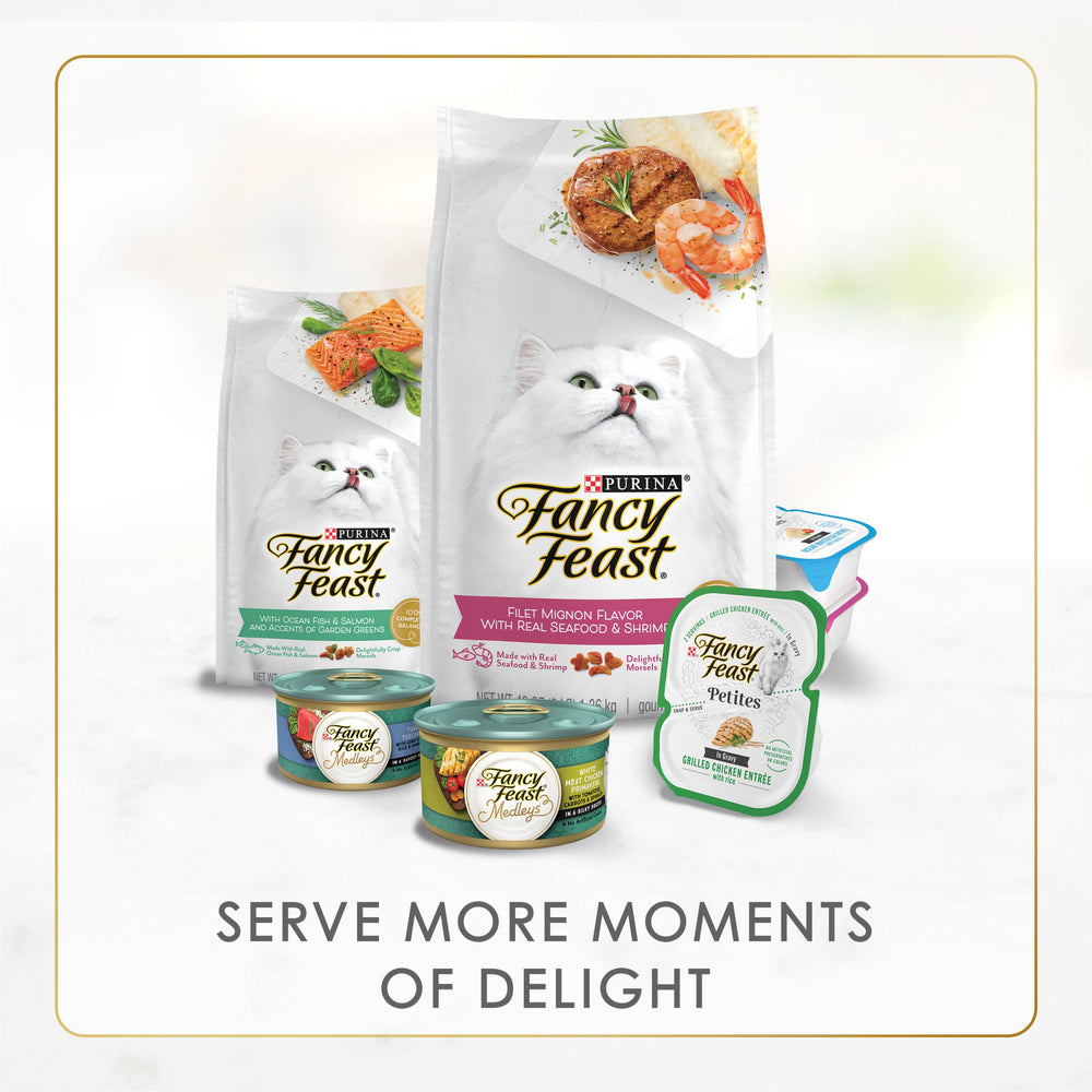 Fancy Feast pate texture closeup highlights smooth mouthfeel for easy nibbling