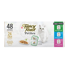 Fancy Feast Petites Gravy Collection twin-pack tub opened for mess-free serving.