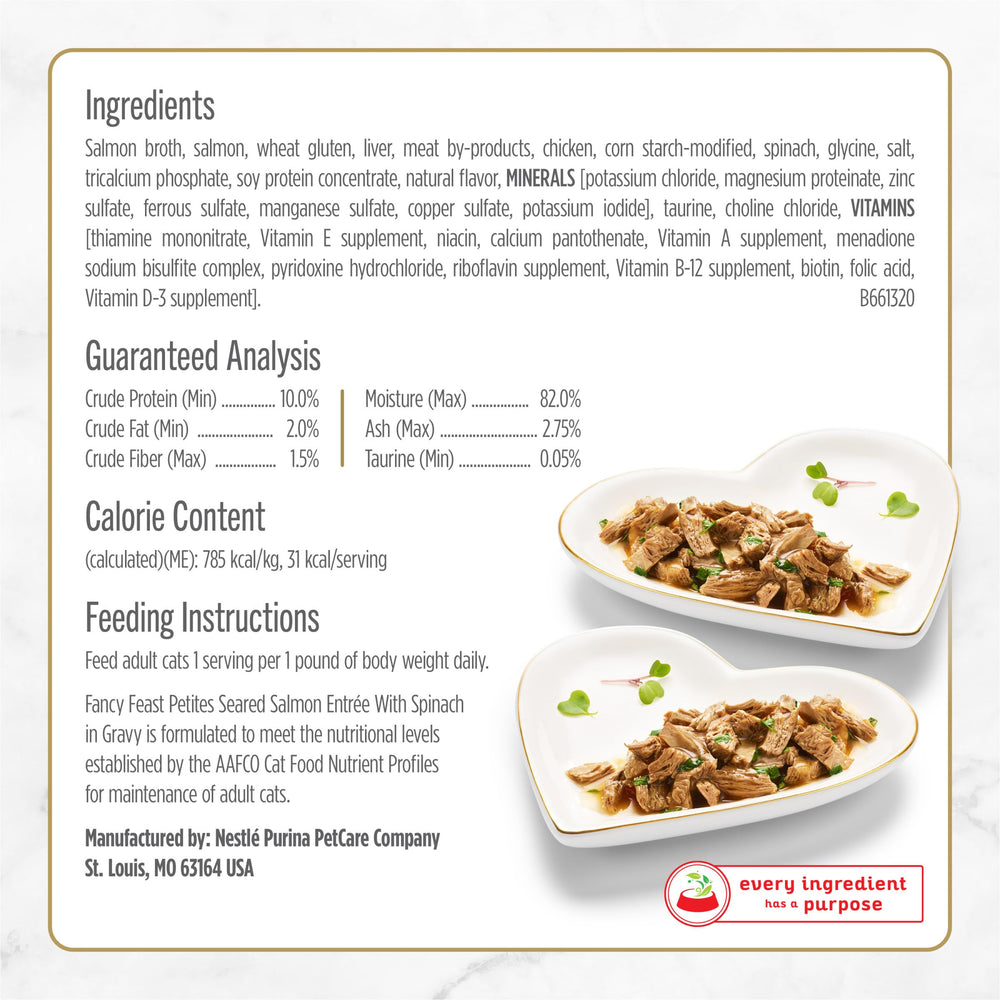 Textura de la salsa que cubre el salmón en Fancy Feast Petites.