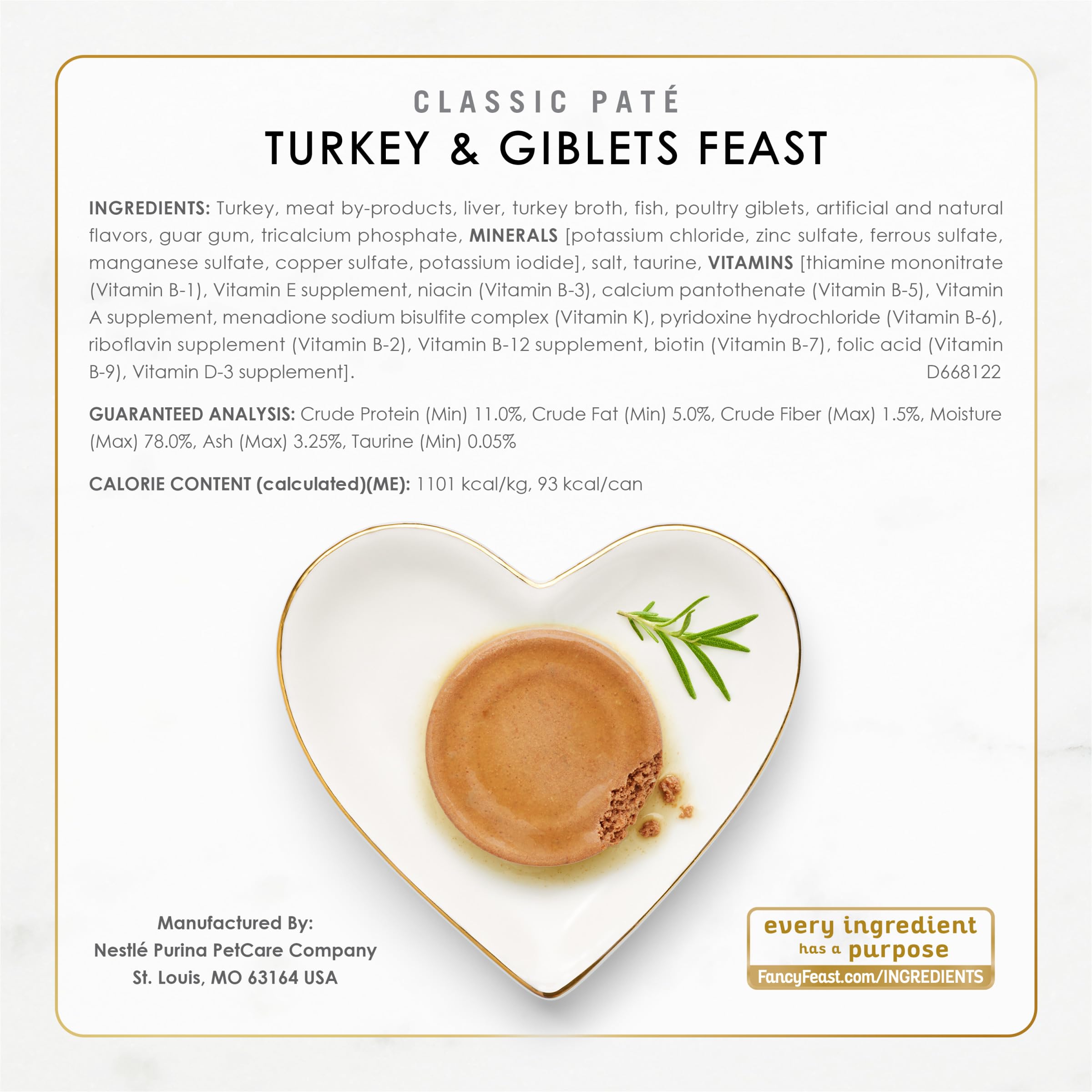 Fancy Feast Poultry and Beef Pate Collection savory gravy detail enhances flavor.