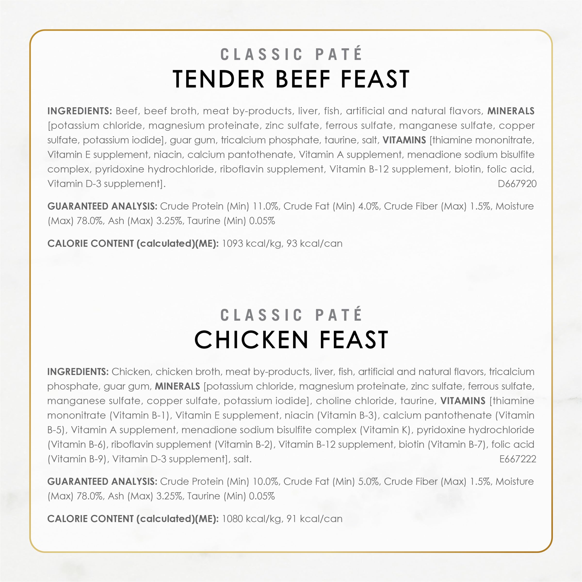 Fancy Feast Poultry and Beef Pate Collection silky pate texture with smooth appeal.