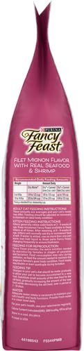Fancy Feast Purina filet mignon dry cat food lightly coated morsels for aroma appeal.
