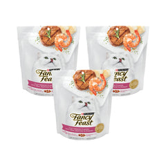 Fancy Feast Purina Filet Mignon dry cat food real seafood shrimp morsels entice picky eaters.