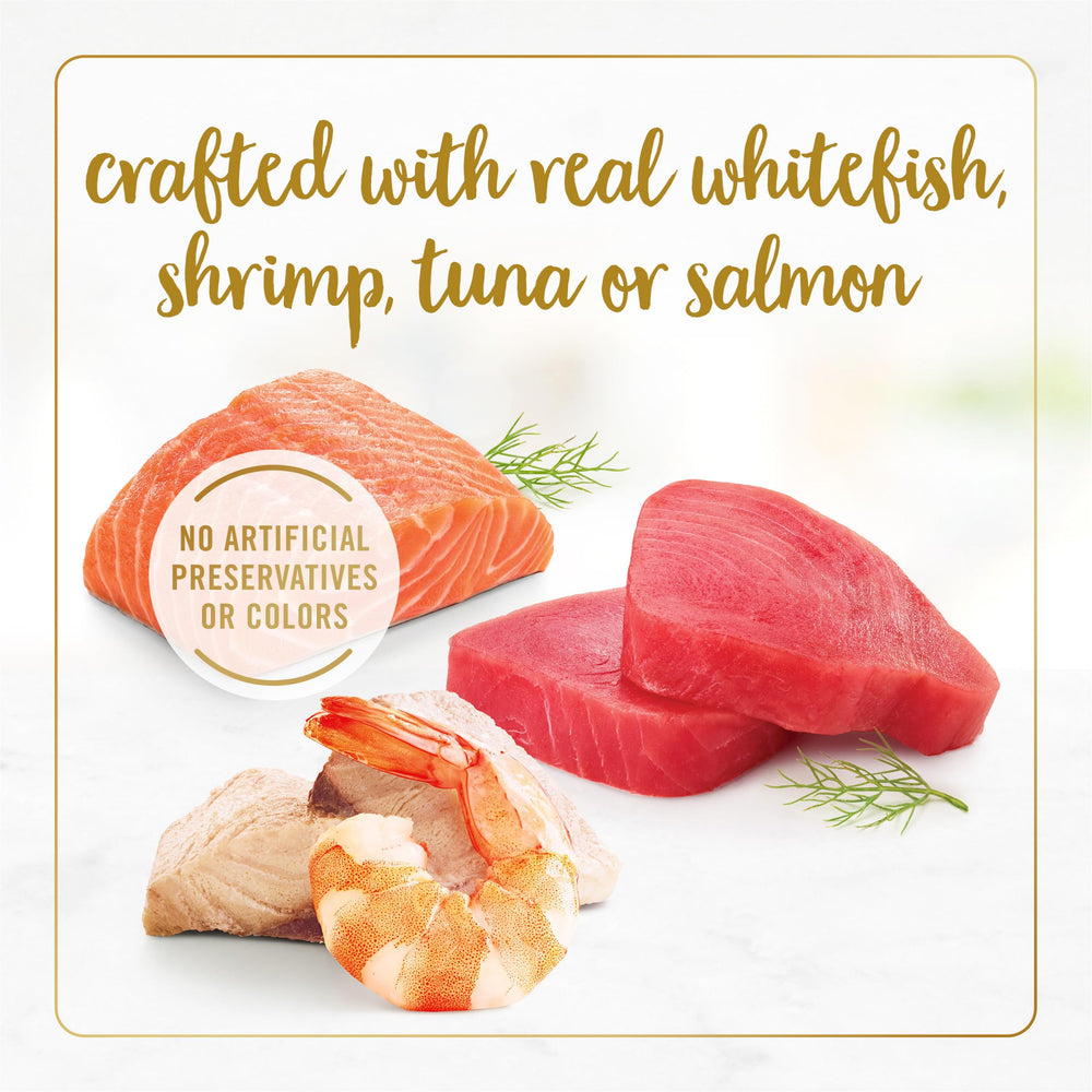 Fancy Feast salmon-ocean-whitefish-tuna can – premium seafood flavors in each bite.