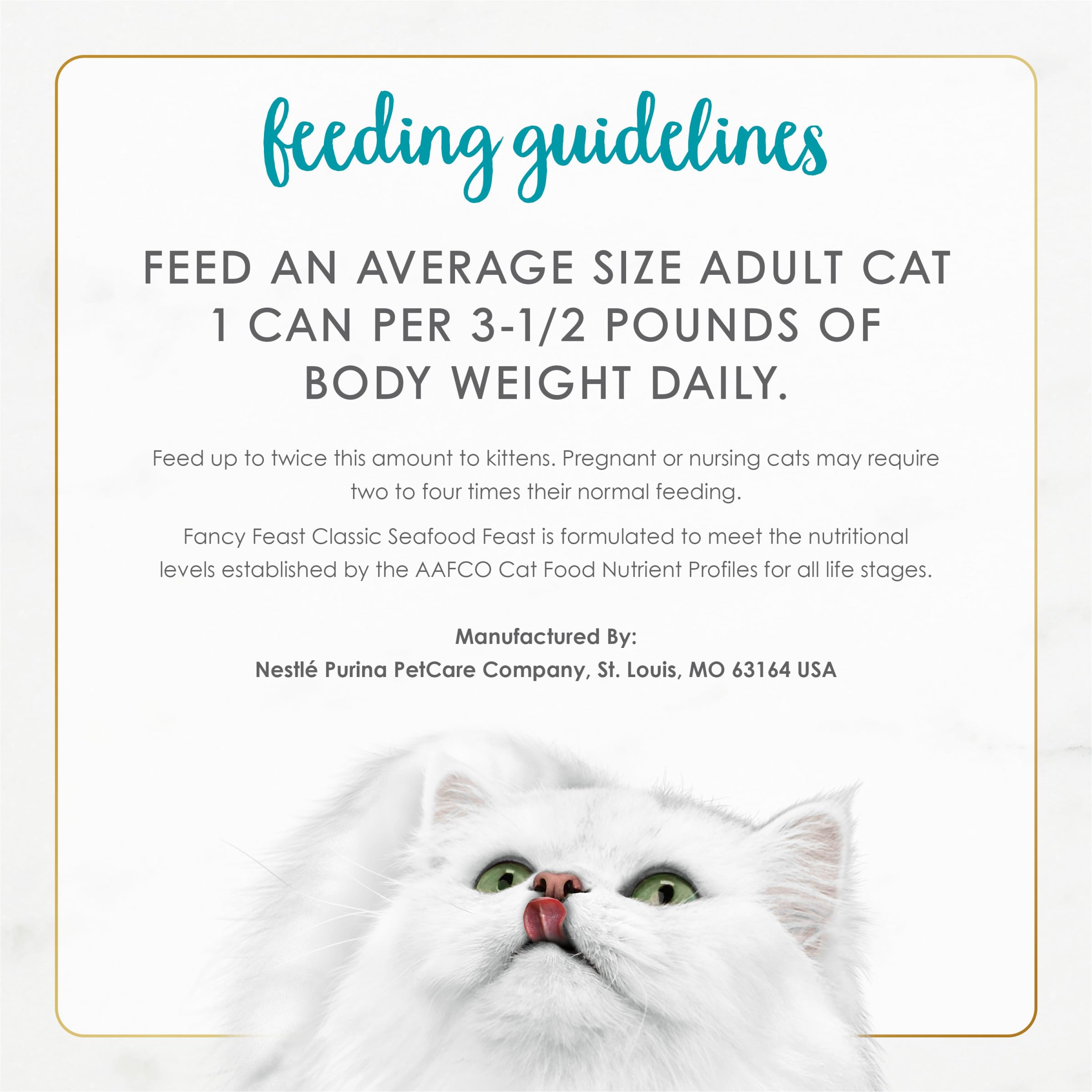 Fancy Feast Seafood Feast grain-free formula suitable for dietary preferences