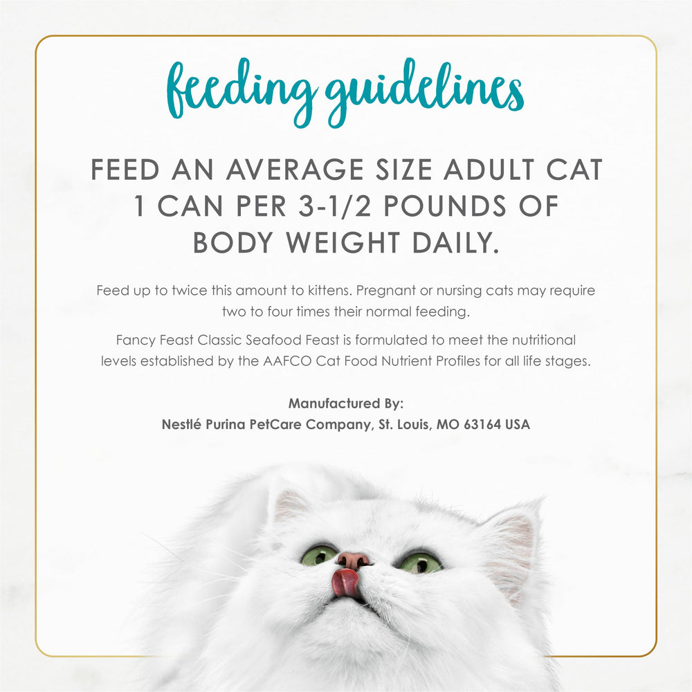 Fancy Feast Seafood Feast grain-free formula suitable for dietary preferences