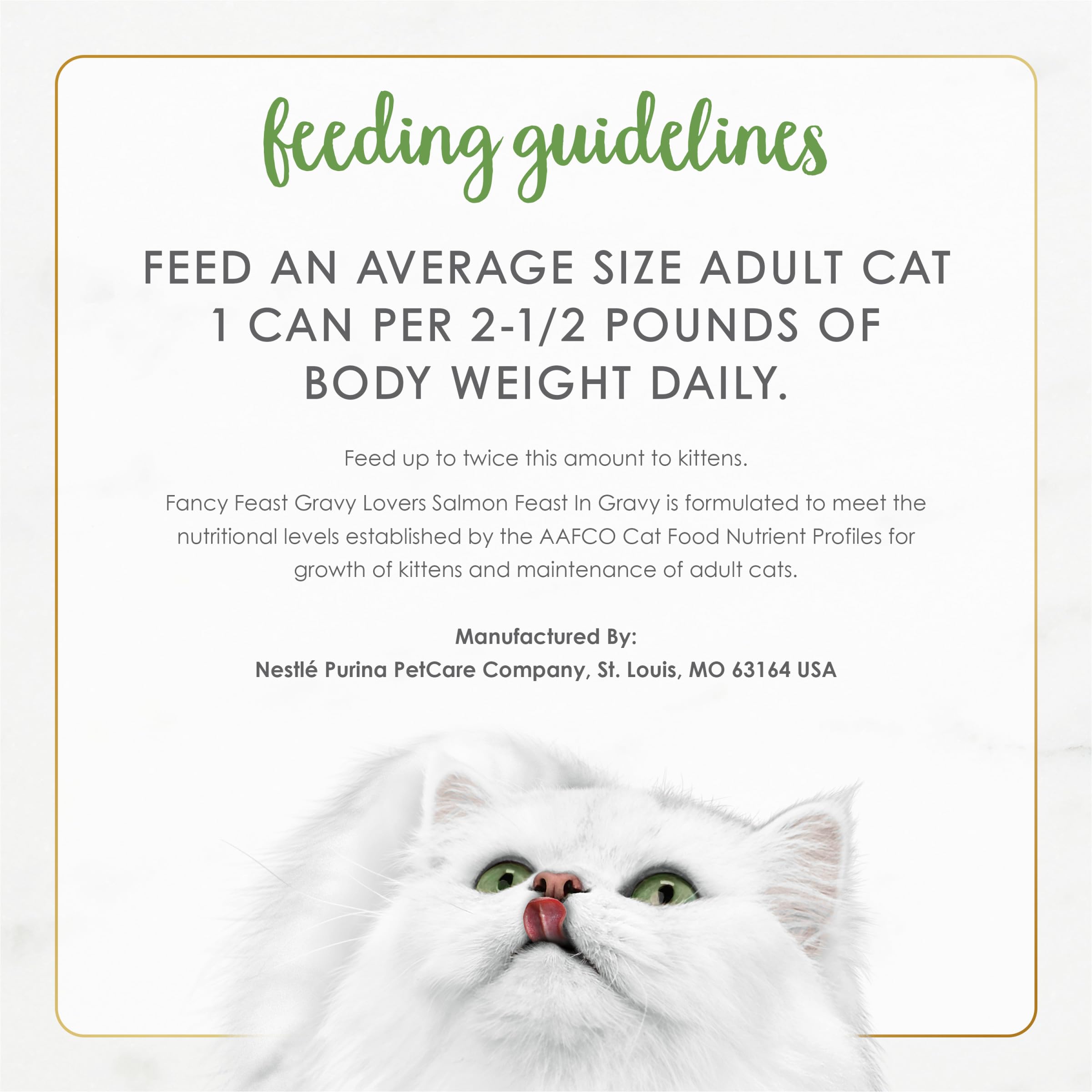 Fancy Feast US-facilities badge indicates quality checks and safe production standards.