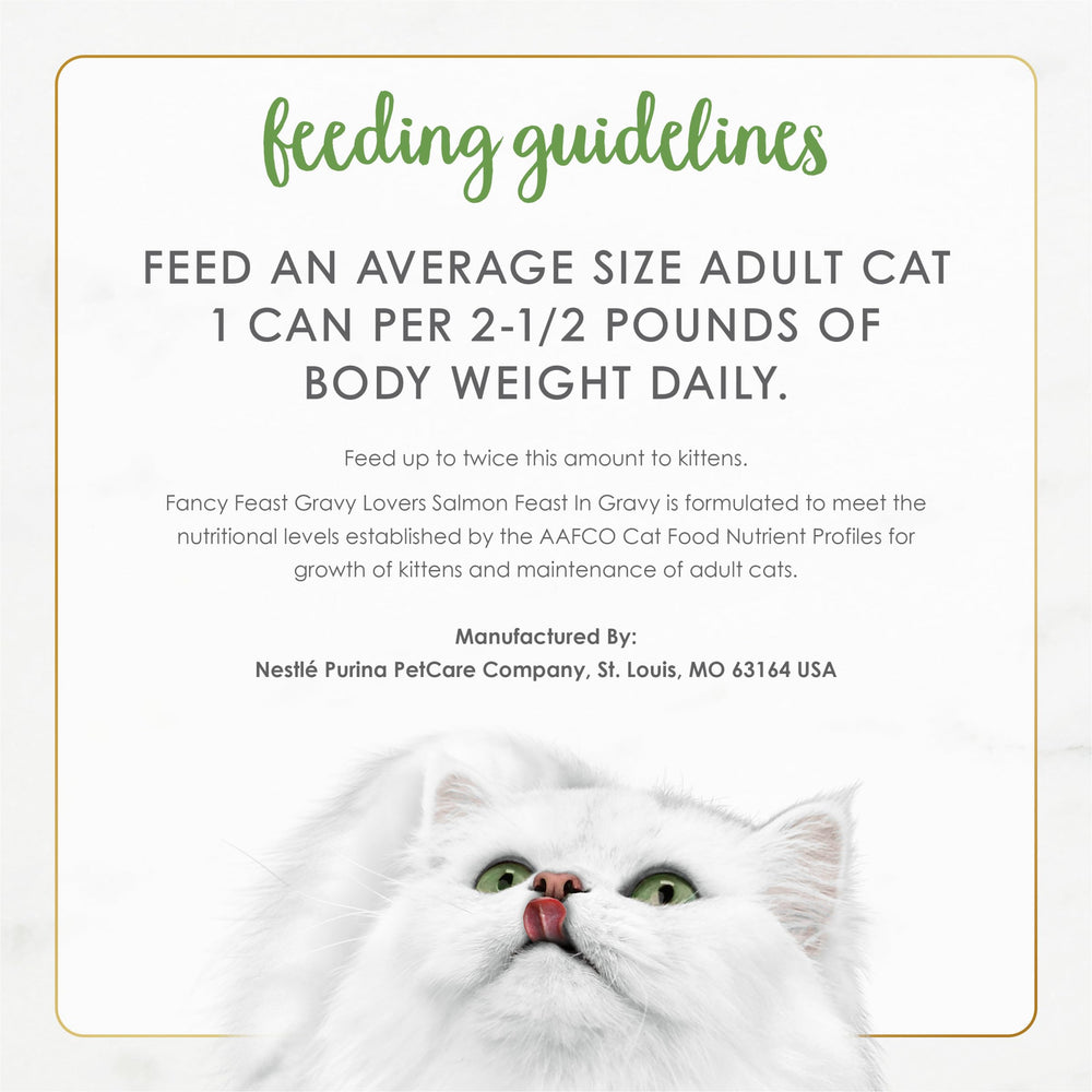 Fancy Feast US-facilities badge indicates quality checks and safe production standards.