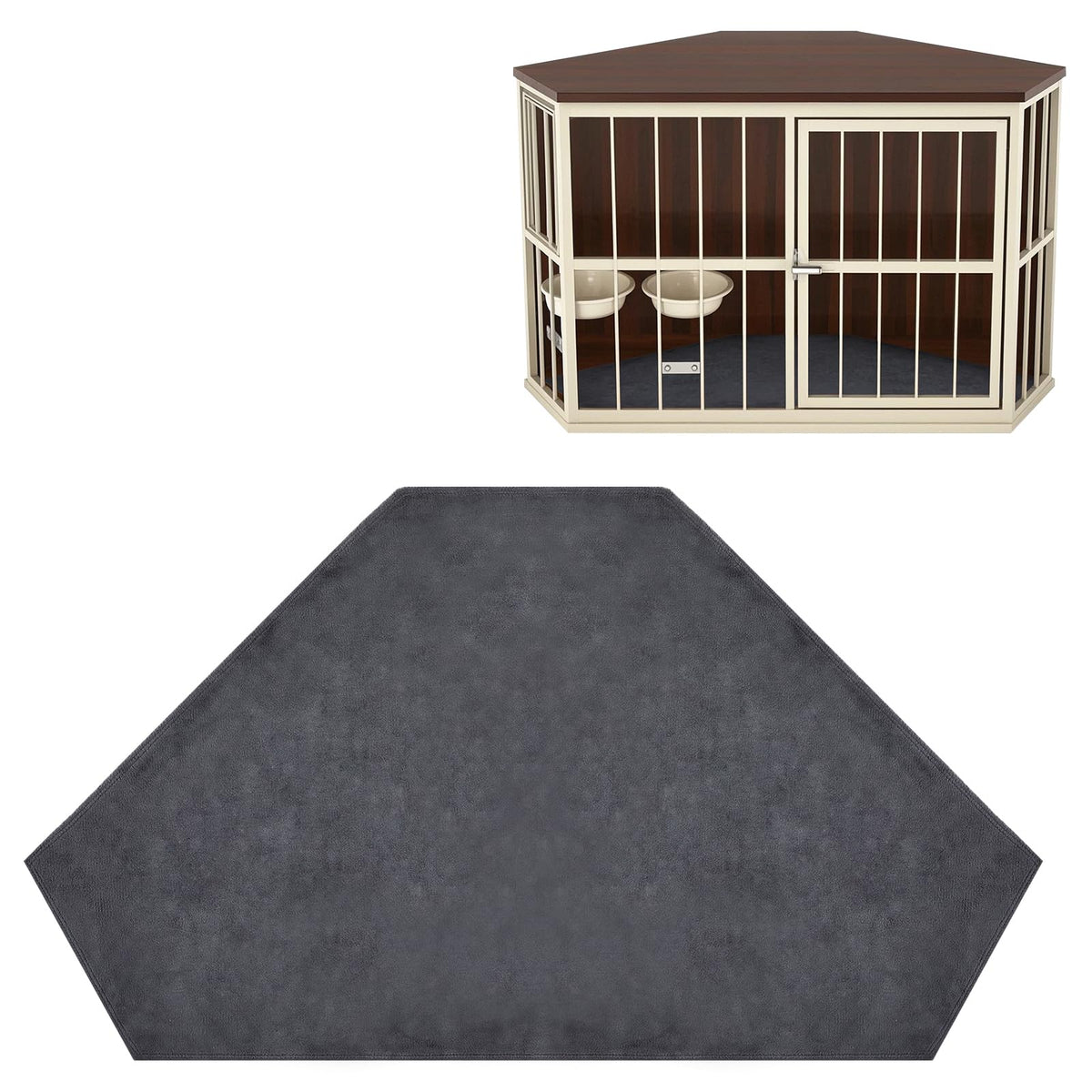 Fanfanwin corner dog crate pad—plush surface for cozy pet comfort.