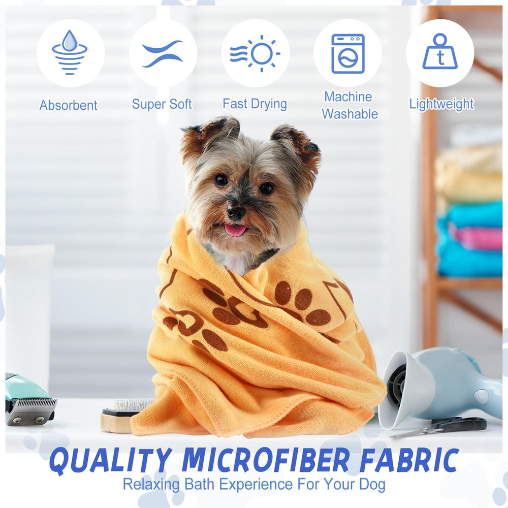 Fanfanwin dog towel apple green microfiber quickly absorbs water for busy owners