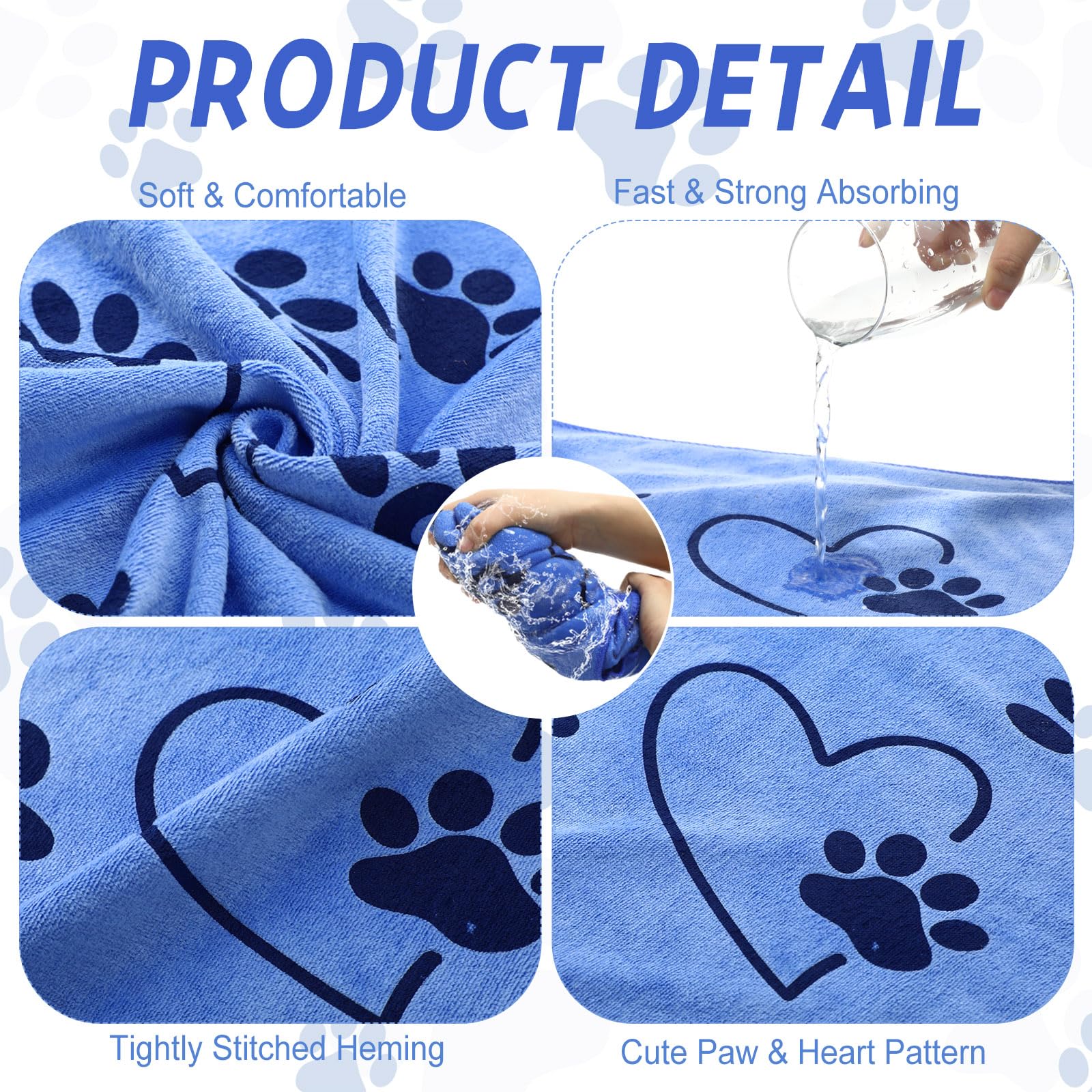 Fanfanwin dog towel pink microfiber ideal for gentle post-bath routines