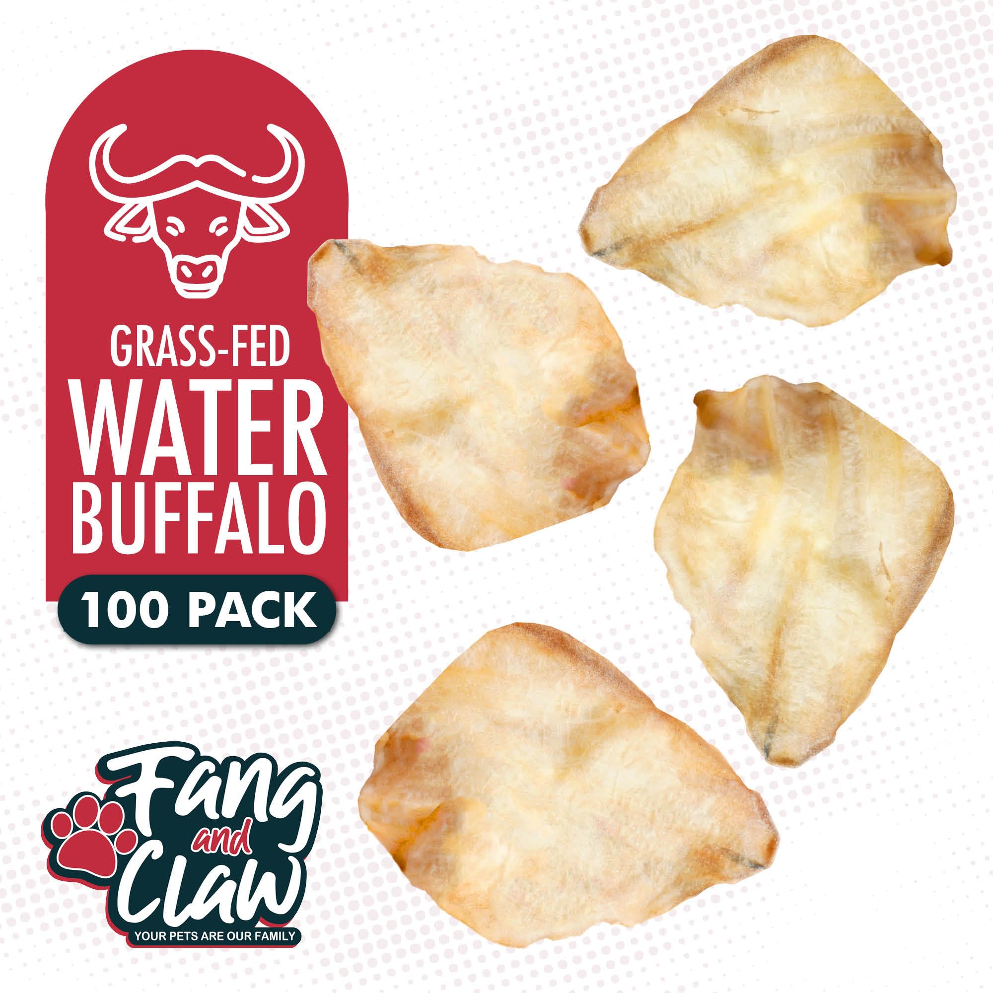 Fang and Claw buffalo ears texture detail highlights dense chew and boredom relief.