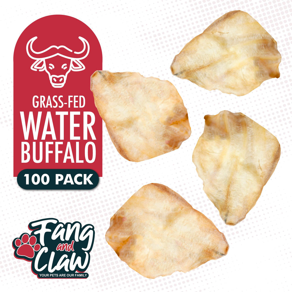 Fang and Claw buffalo ears texture detail highlights dense chew and boredom relief.