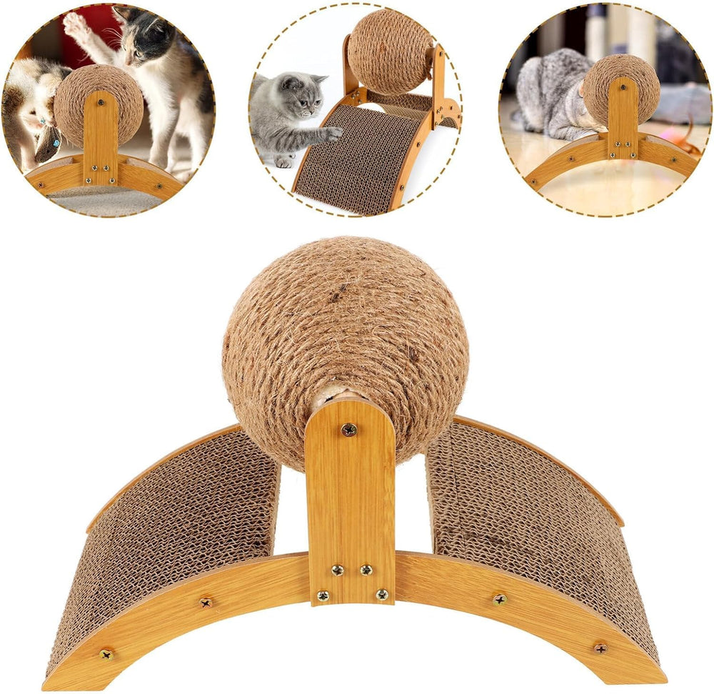 FANJUN-AMTECH solid wood base supports the scratcher for stable use.