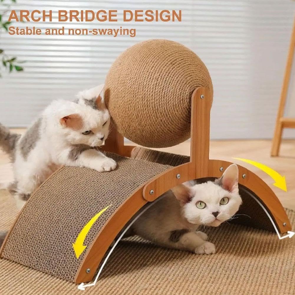FANJUN-AMTECH spinning sisal ball draws cats to interactive fun.