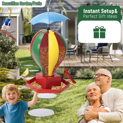 Fanosy bird feeder outdoors 6lb capacity reduces refills and keeps birds fed longer