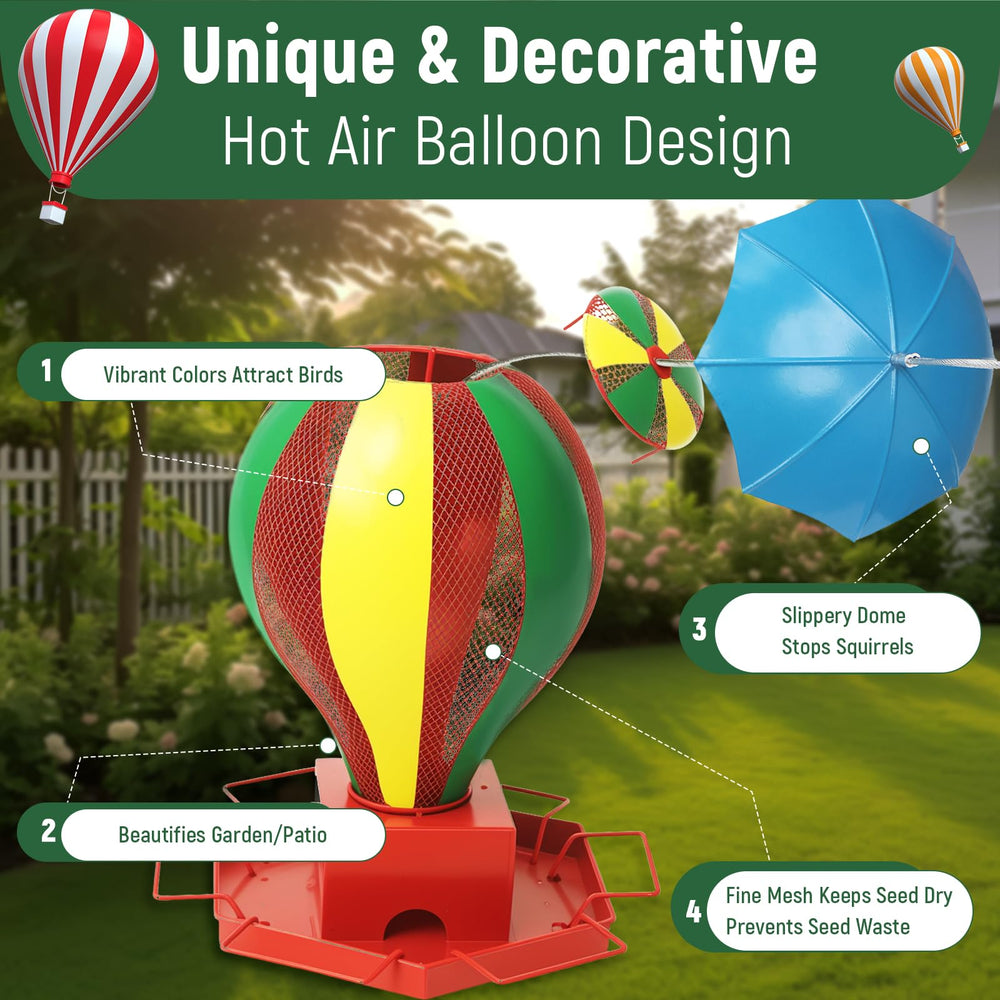 Fanosy bird feeder outdoors slow-feed design reduces mess and spillage for cleaner yards
