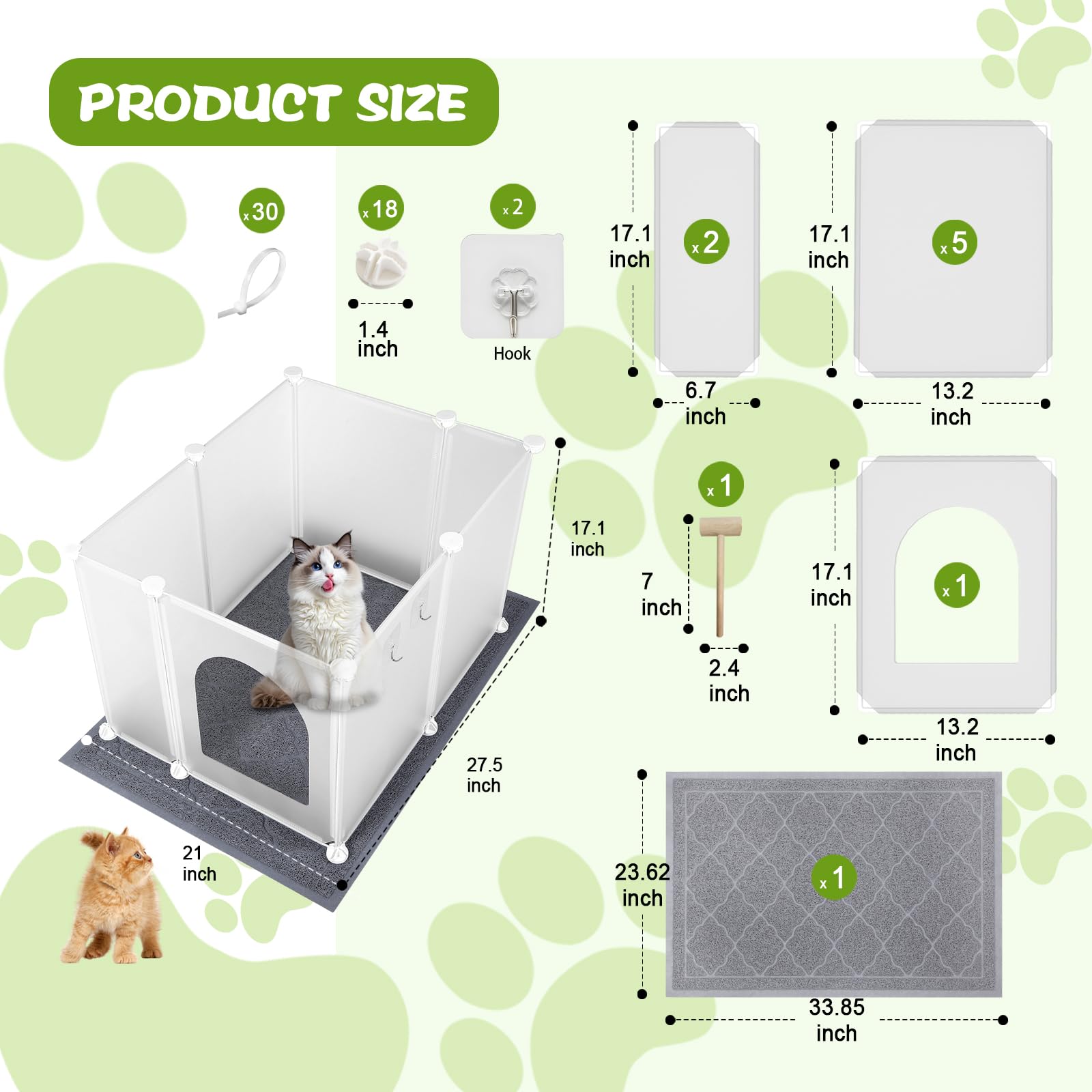FanpBow dimension-fit screen ensures compatibility with many litter boxes.
