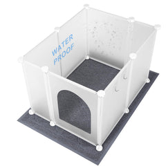 FanpBow large cat litter box cover assembly demonstrates quick setup for a tidy corner.