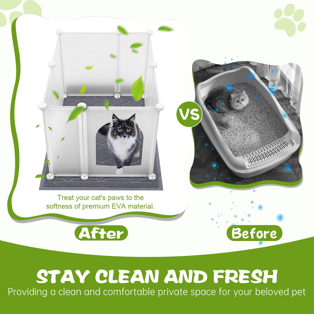 FanpBow litter mat folded surface showcases litter containment and simple storage.