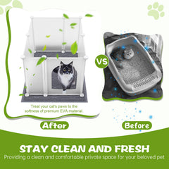 FanpBow litter mat folded surface showcases litter containment and simple storage.