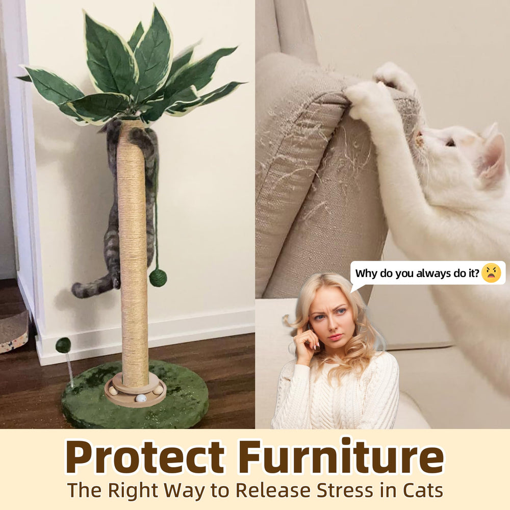 Fantasreen 33inch tall post provides vertical play and safe scratching for indoor cats.