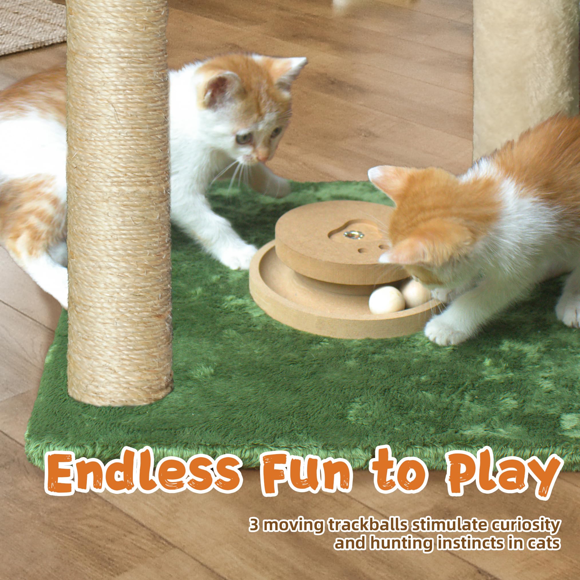 Fantasreen cat-interactive-condo: stimulating activity center featuring sisal scratching and toy elements