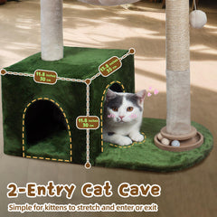 Fantasreen plywood base keeps the cat tree stable during play sessions.