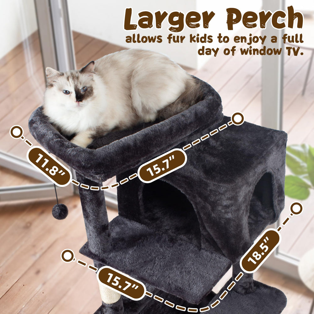 Fantasreen cat tree hammock offers a relaxing perch for daytime lounging.