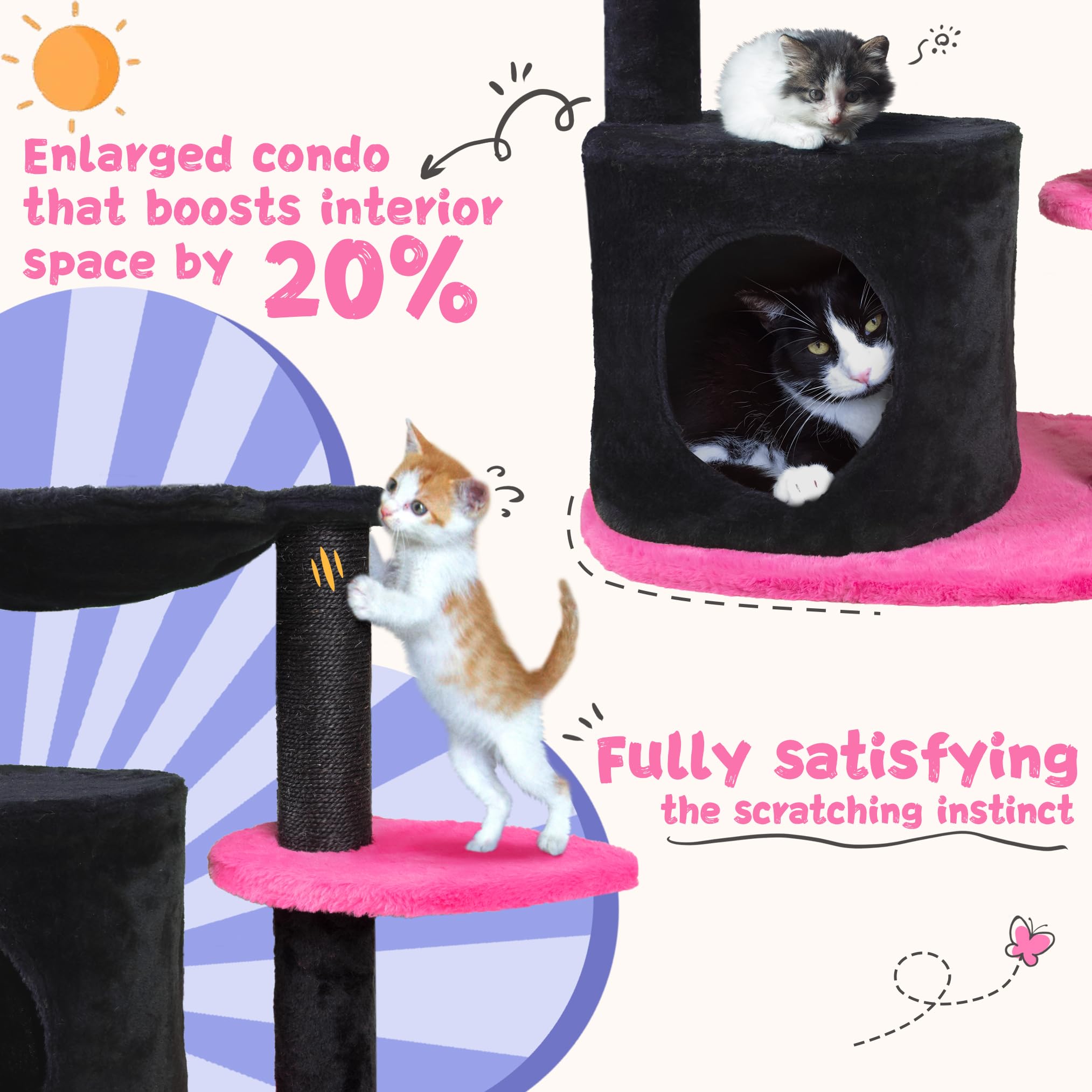 Fantasreen cat-tree large hammock invites cozy naps and lounging