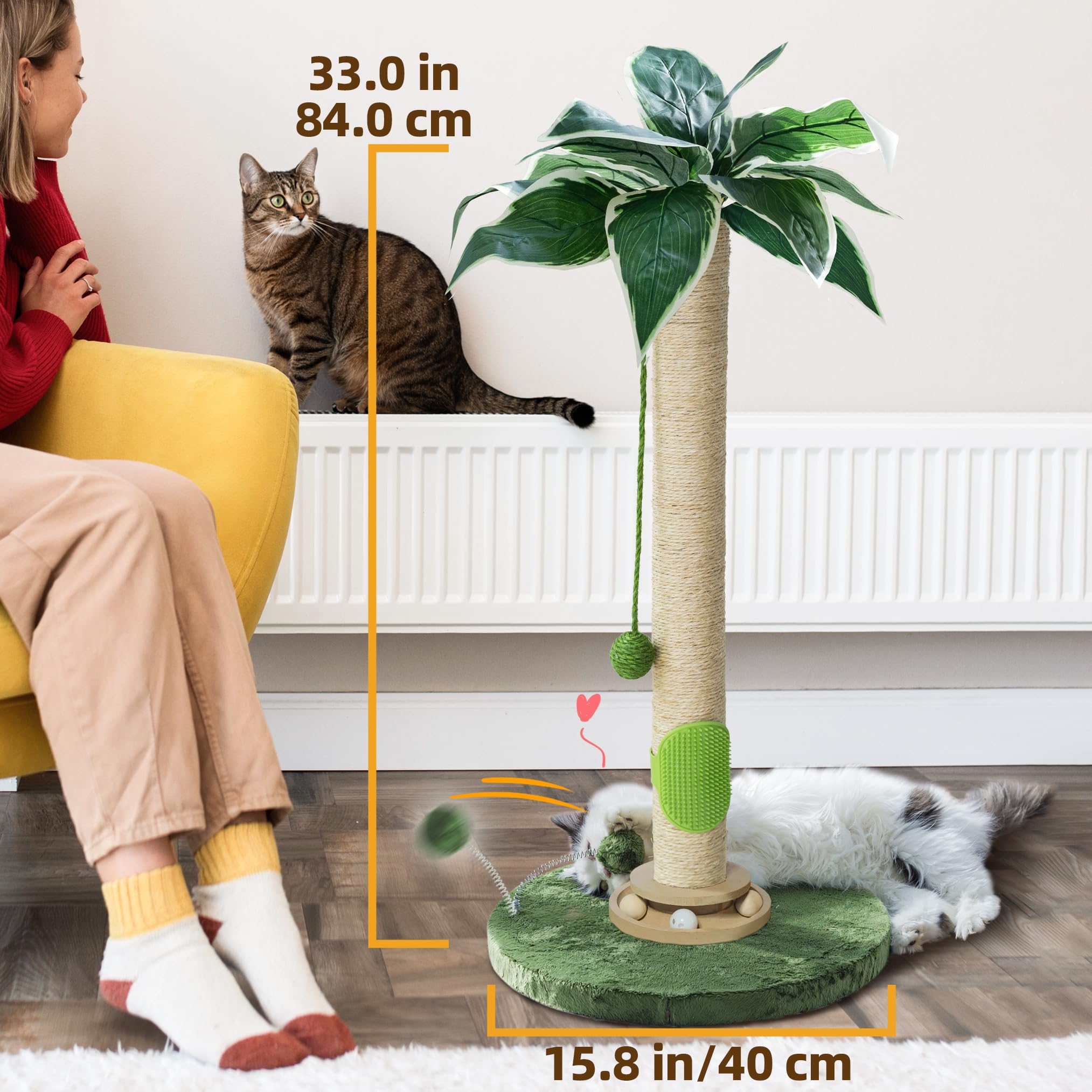 Fantasreen interactive-ball-track post invites playful engagement during daily cat play sessions.